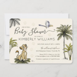 Lion King Jungle Baby Shower Invitation