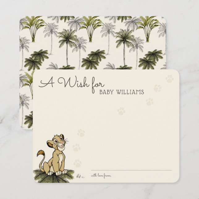 Lion King Jungle Baby Shower Note Card (Front/Back)