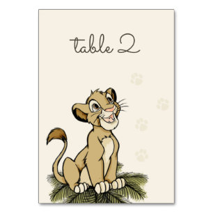 Lion King Jungle Baby Shower Table Number