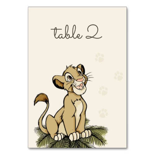 Lion King Jungle Baby Shower Table Number