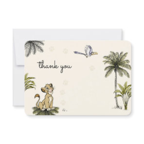 Lion King Jungle Baby Shower Thank You Invitation