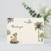 Lion King Jungle Baby Shower Thank You Invitation (Standing Front)