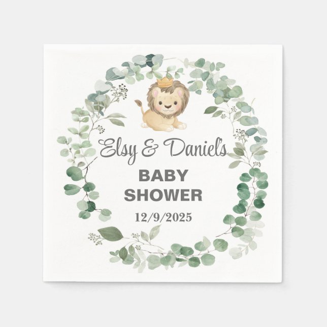 Lion King, Lion Cub baby shower paper napkins. Napkins (Front)