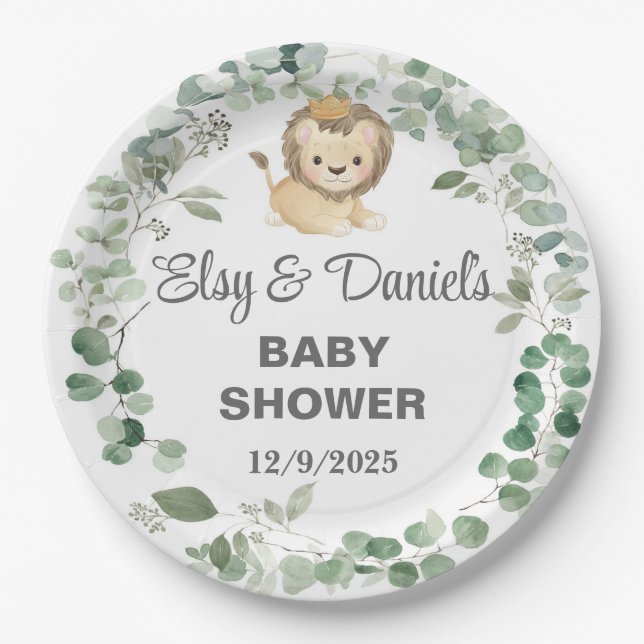 Lion King, Lion Cub baby shower paper plates. Plates (Front)