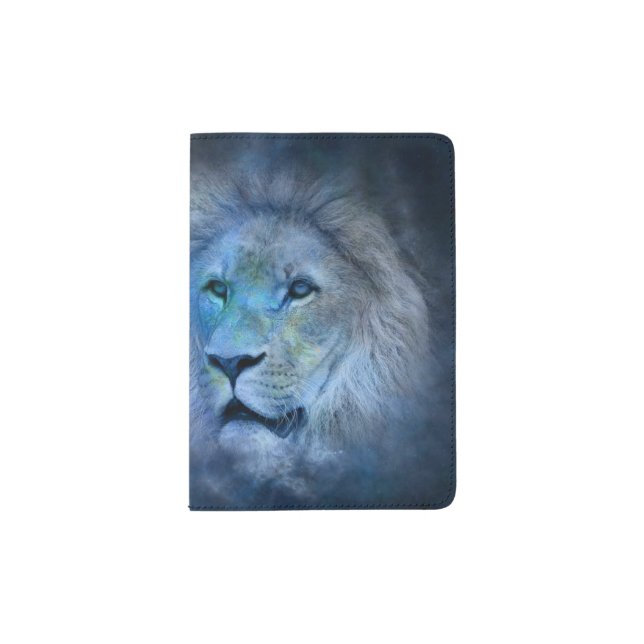 Lion King Modern Dark Blue Passport Holder (Front)