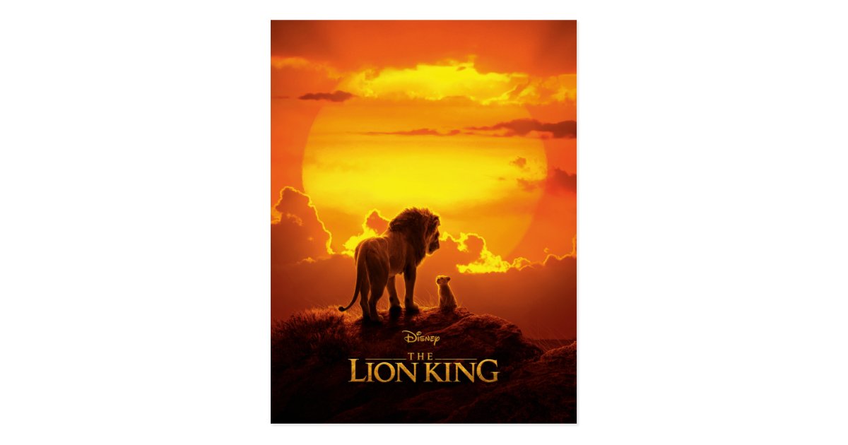 Lion King Mufasa Simba At Sunset Postcard Zazzle Com