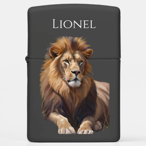 Lion King of Jungle Personalized Name  Zippo Lighter