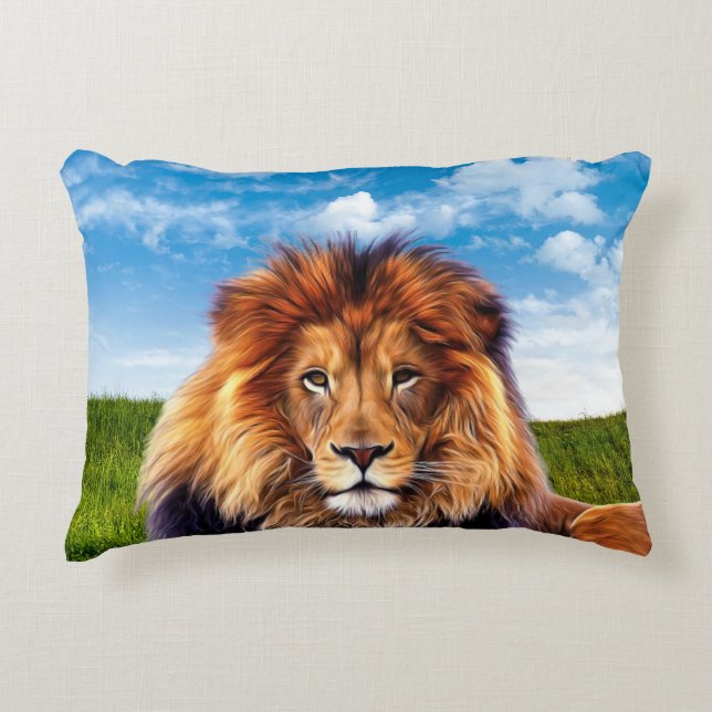 Lion King of the Forest Art-15475 Accent Pillow (Front)
