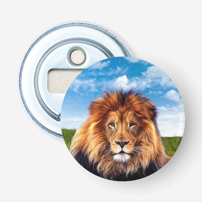 Lion King of the Forest Art-15475 Bottle Opener (Front)