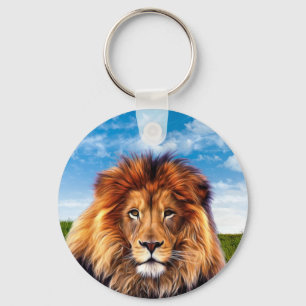 Lion King of the Forest Art-15475 Keychain