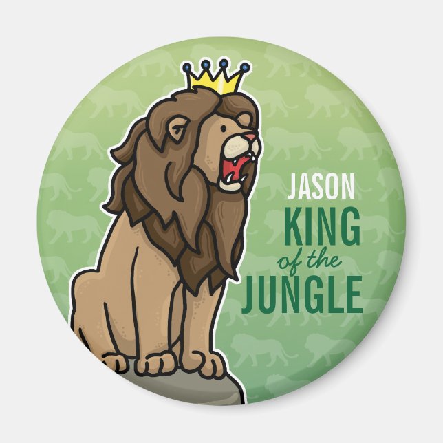 Lion King of the Jungle, Add Child's Name Magnet (Front)