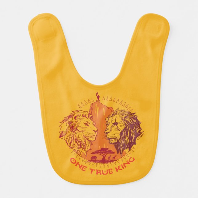 Lion King | "One True King" Simba & Scar Sketch Baby Bib (Front)