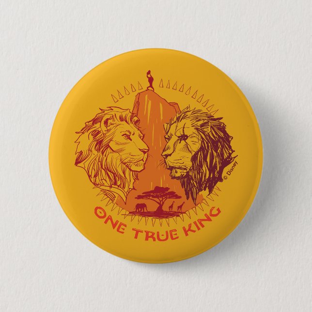 Lion King | "One True King" Simba & Scar Sketch Button (Front)