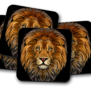 Lion King Portrai Coaster   Lion Cork Coaster Set 