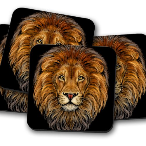 Lion King Portrai Coaster  Lion Cork Coaster Set 