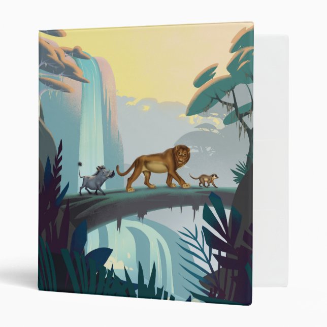 Lion King | Pumbaa, Simba, & Timon Crossing Log 3 Ring Binder (Front/Inside)