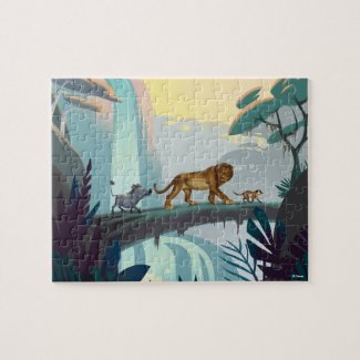 Lion King | Pumbaa, Simba, & Timon Crossing Log Jigsaw Puzzle