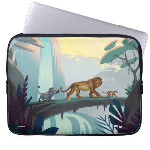 Lion King Pumbaa, Simba, & Timon Crossing Log Laptop Sleeve