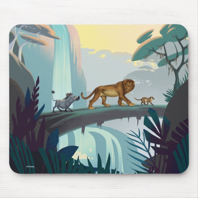 Lion King | Pumbaa, Simba, & Timon Crossing Log Mouse Pad (Front)