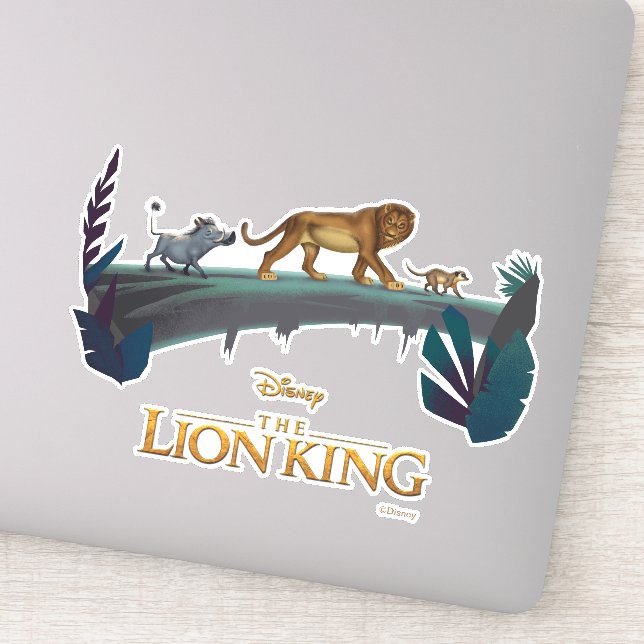 Lion King | Pumbaa, Simba, & Timon Crossing Log Sticker (Detail)