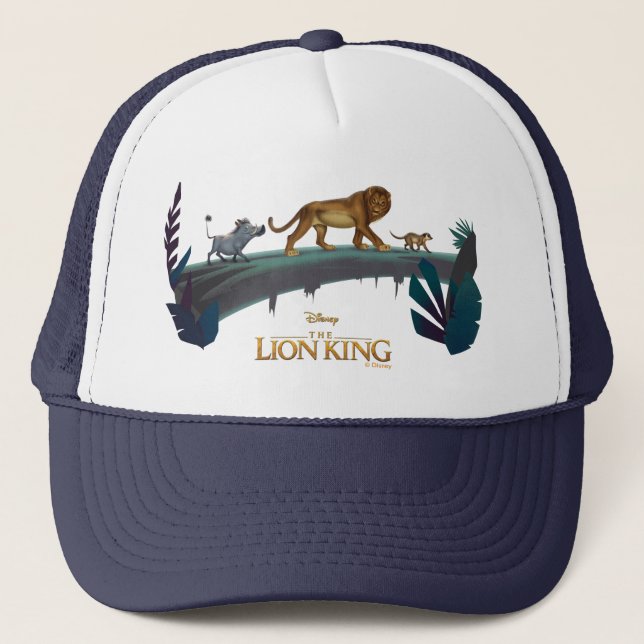 Lion King | Pumbaa, Simba, & Timon Crossing Log Trucker Hat (Front)