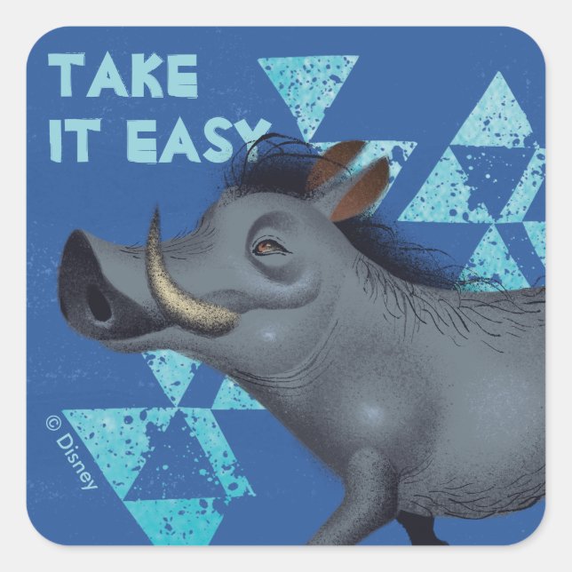 Lion King | Pumbaa The Warthog Square Sticker (Front)
