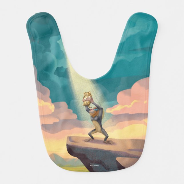 Lion King | Rafiki Presenting Simba Graphic Baby Bib (Front)