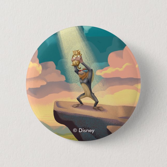 Lion King | Rafiki Presenting Simba Graphic Button (Front)
