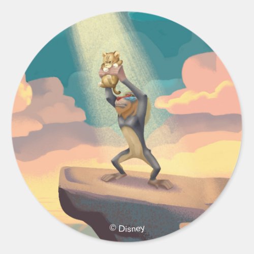 Lion King  Rafiki Presenting Simba Graphic Classic Round Sticker