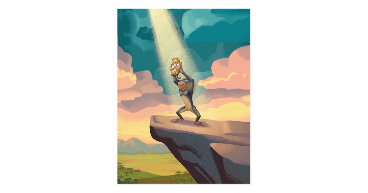 Lion King Rafiki Presenting Simba Graphic Postcard Zazzle Com