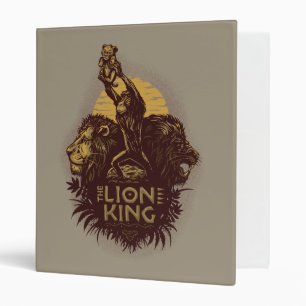 Lion King   Rafiki Presenting Simba Woodcut Design 3 Ring Binder