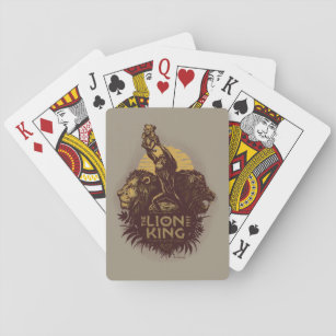 Lion King   Rafiki Presenting Simba Woodcut Design Playing Cards