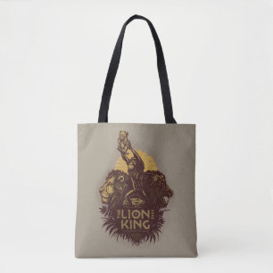 Lion King Rafiki Presenting Simba Woodcut Design Tote Bag
