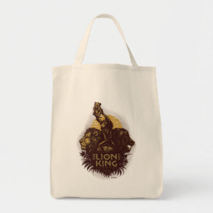 Lion King Rafiki Presenting Simba Woodcut Design Tote Bag