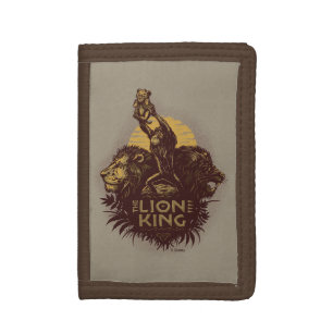 Lion King Rafiki Presenting Simba Woodcut Design Tri-fold Wallet