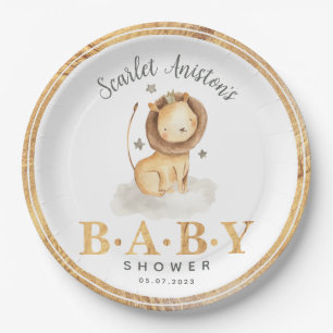 Lion King Safari Watercolor Baby Shower Paper Plates