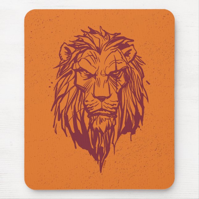 Lion King | Scar Head Sketch Mouse Pad (Front)