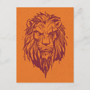 Lion King Scar Head Sketch Postcard