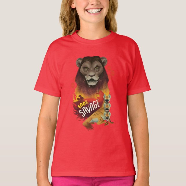 Lion King | Scar & Hyenas "100% Savage" T-Shirt (Front)