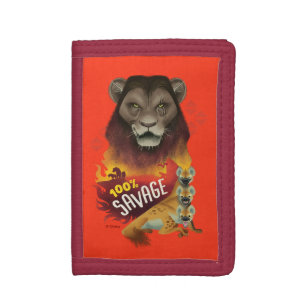 Lion King Scar & Hyenas "100% Savage" Tri-fold Wallet