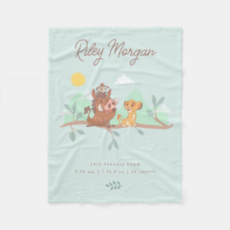 Lion King Simba and Friends Births Stats Custom Fleece Blanket