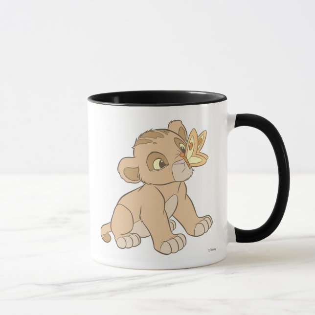 Lion King Simba cub butterfly on nose Disney Mug (Right)