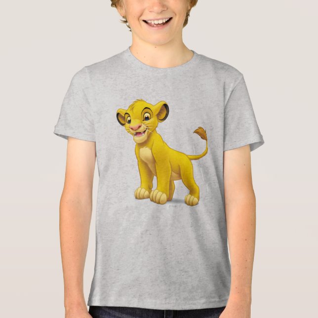 Lion King Simba cub standing Disney Tri-Blend Shirt (Front)