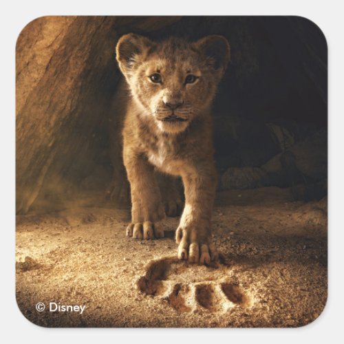 Lion King  Simba Following In Mufasas Step Square Sticker