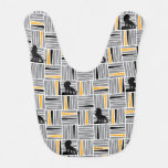 Lion King | Simba Gray &amp; Gold Hatched Pattern Baby Bib