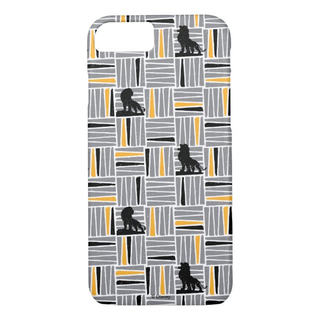 Lion King | Simba Gray & Gold Hatched Pattern Case-Mate iPhone Case (Back)