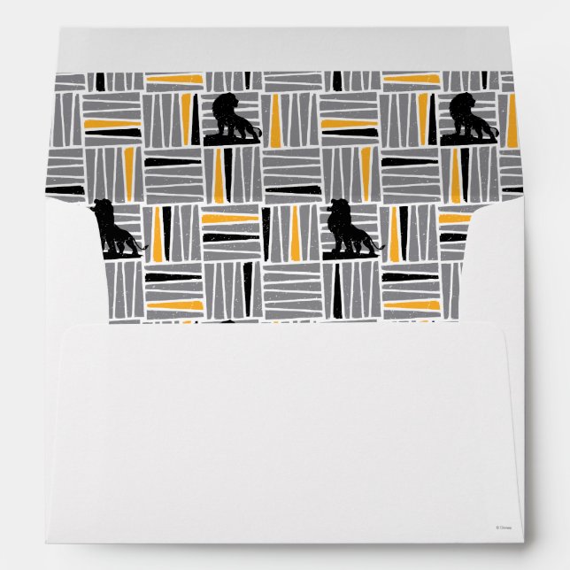 Lion King | Simba Gray & Gold Hatched Pattern Envelope (Back (Bottom))