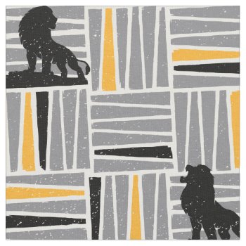 Lion King | Simba Gray & Gold Hatched Pattern Fabric by lionking at Zazzle
