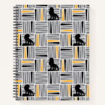 Lion King | Simba Gray &amp; Gold Hatched Pattern Notebook