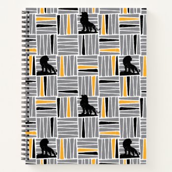 Lion King | Simba Gray & Gold Hatched Pattern Notebook by lionking at Zazzle